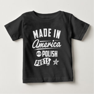 T-shirt Pour Bébé Fabriqué en Amérique avec les pièces polonaises