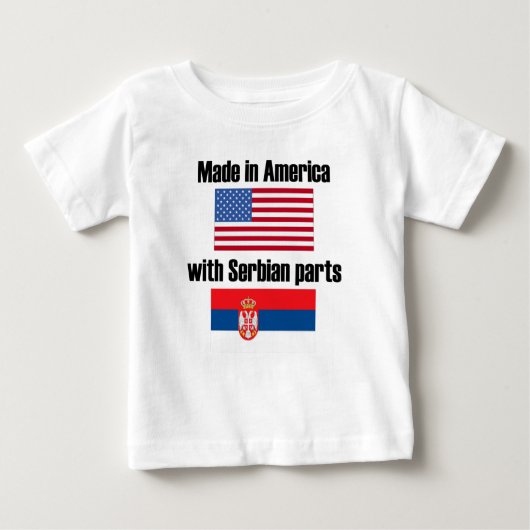 T-shirt Pour Bébé Fabriqué en Amérique avec les pièces serbes (Devant)