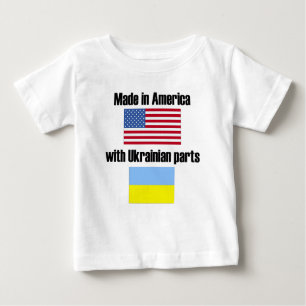T-shirt Pour Bébé Fabriqué en Amérique avec les pièces ukrainiennes