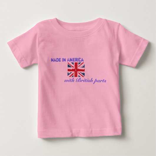 T-shirt Pour Bébé Fabriqué en Amérique avec pièces britanniques (Devant)