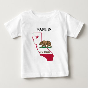 T-shirt Pour Bébé Fabriqué en Californie - Silhouette et drapeau