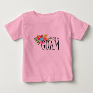 T-shirt Pour Bébé Fabriqué en Guam avec des fleurs