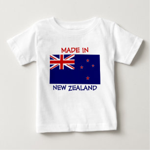 T-shirt Pour Bébé Fabriqué en Nouvelle-Zélande avec drapeau néo-zéla