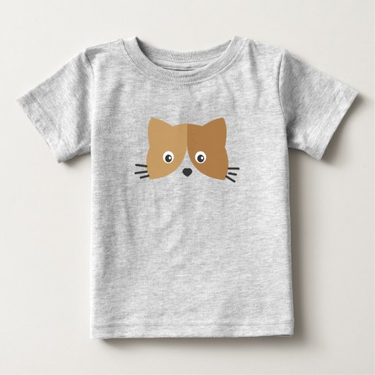 T-shirt Pour Bébé Face de chat mignonne (Devant)