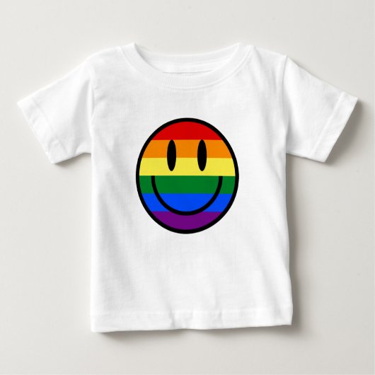 T-shirt Pour Bébé Face souriante arc-en-ciel (Devant)