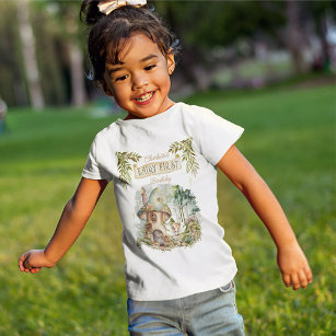 T-shirt Pour Bébé Fairy First Woodland Animaux Champignons 1er anniv