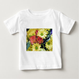 T-shirt Pour Bébé Faisceaux jaunes et roses rouges