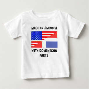 T-shirt Pour Bébé Fait dans l'Américain avec les pièces dominicaines