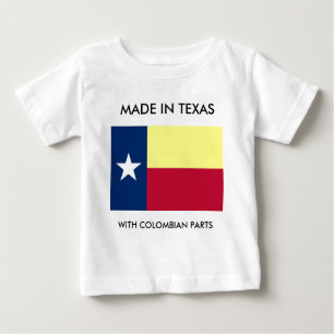 T-shirt Pour Bébé Fait dans le Texas avec la chemise colombienne