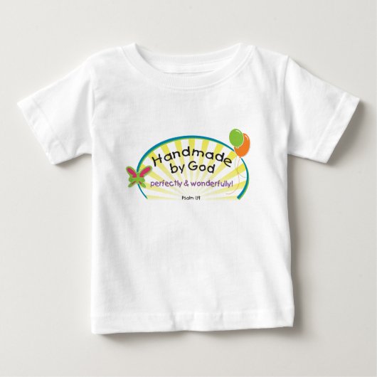 T-shirt Pour Bébé Fait main par Dieu ! (Devant)