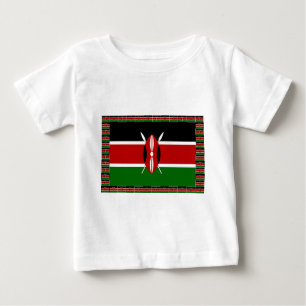T-shirt Pour Bébé Faites-le Kenyan magnifique Inspirational Flag cou