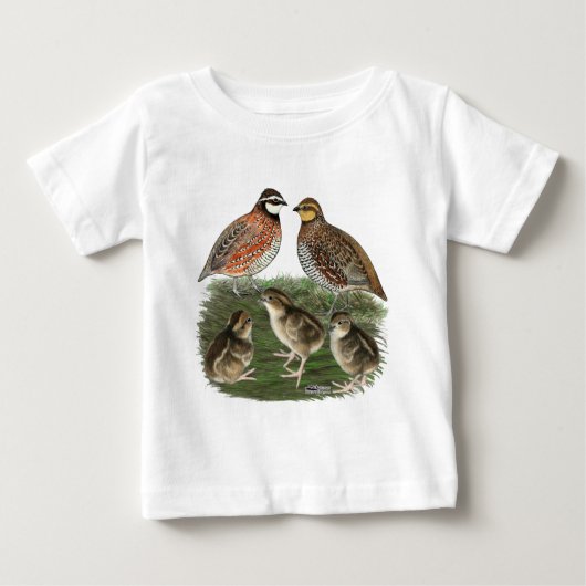 T-shirt Pour Bébé Famille de cailles (Devant)
