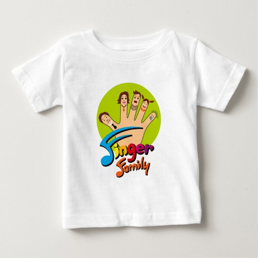 T-shirt Pour Bébé Famille de doigt (Devant)