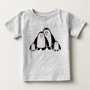 T-shirt Pour Bébé Famille de pingouins en caricature