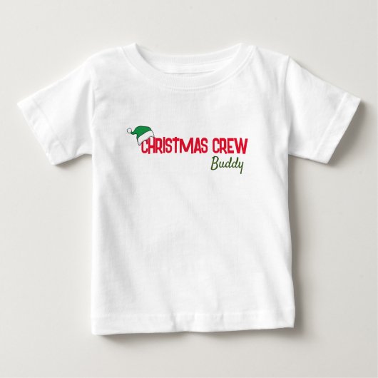 T-shirt Pour Bébé Famille d'équipage de Noël personnalisée (Devant)