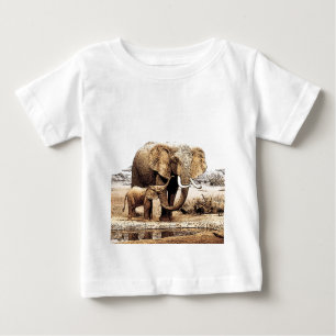 T-shirt Pour Bébé Famille des éléphants
