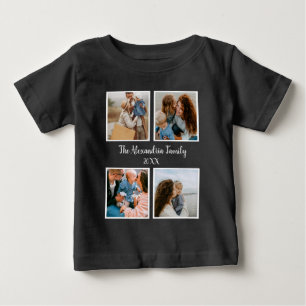 T-shirt Pour Bébé Famille personnalisée 4 photo collage modèle