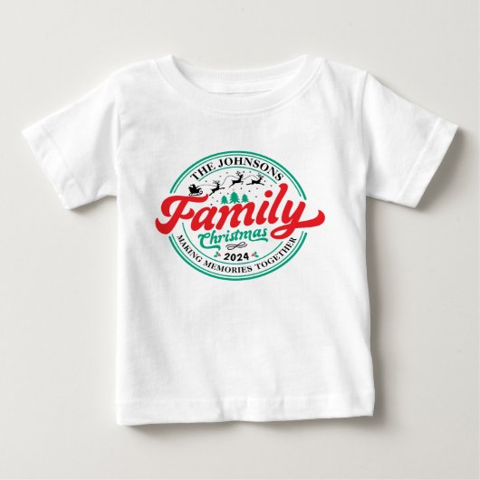 T-shirt Pour Bébé Famille personnalisée Groupe de Noël Nom correspon (Devant)