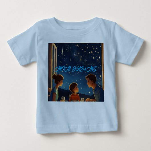 T-shirt Pour Bébé Family Constellation Tee - Maman, Papa et Starry L (Devant)