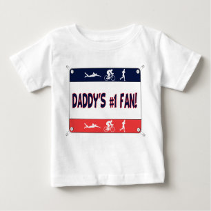 T-shirt Pour Bébé Fan du #1 du papa de triathlon