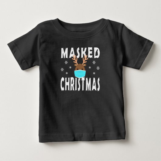 T-shirt Pour Bébé Fantastique Noël Masqué Avec Des Pneus De Neige (Devant)