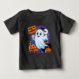 T-shirt Pour Bébé Fantôme halloween humour bonbon