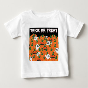 T-shirt Pour Bébé Fantômes d'Halloween Patch de citrouille hantée
