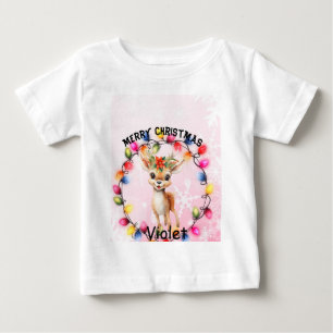 T-shirt Pour Bébé Faon dans une couronne de lumières