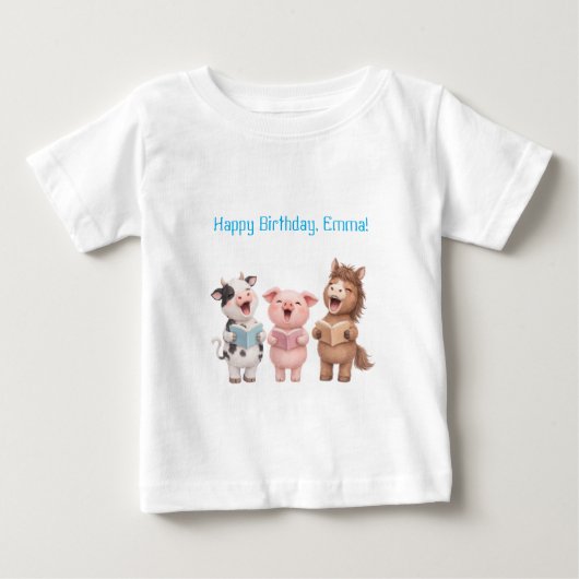 T-shirt Pour Bébé Farm animal birthday (Devant)