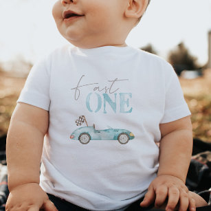 T-shirt Fast One Baby Blue Race Voiture Anniversaire T-shi