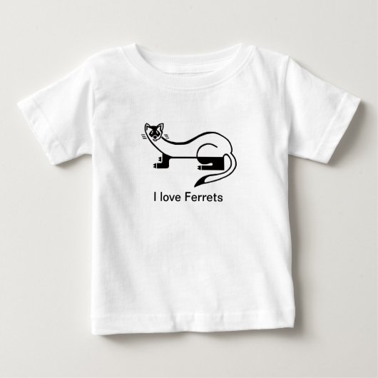 T-shirt Pour Bébé Faune - Mignonne J'aime FERRETS - Graphique animal (Devant)