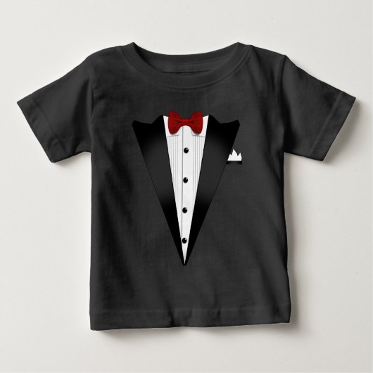 T-shirt Pour Bébé Faux costume Tuxedo (Devant)