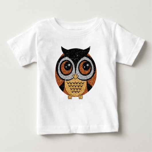 T-shirt Pour Bébé Faux Parties scintillant Owl (Devant)