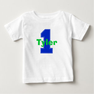 T-shirt Pour Bébé Faux Stitch Premier Anniversaire Chemise bleu