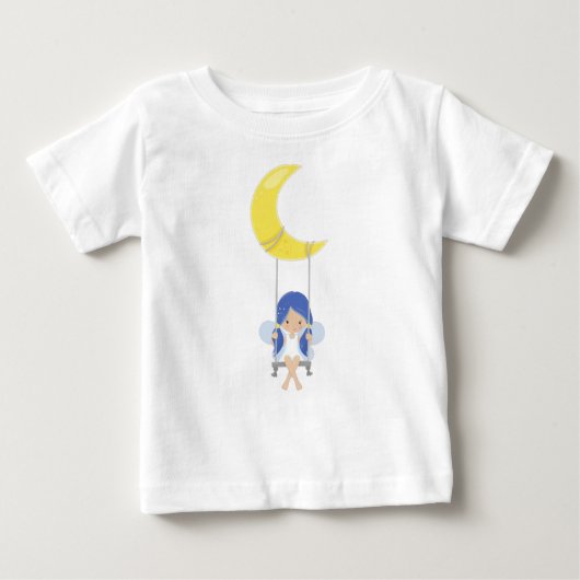 T-shirt Pour Bébé Fée De Fécule, Fée Mignonne, Fée Sur Une Aile, Lun (Devant)