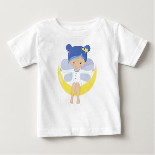 T-shirt Pour Bébé Fée De Fécule, Fée Sur La Lune, Fée Mignonne