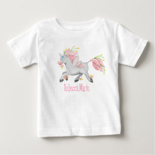T-shirt Pour Bébé Fée Licorne Fleur Jolie avec Orchidées