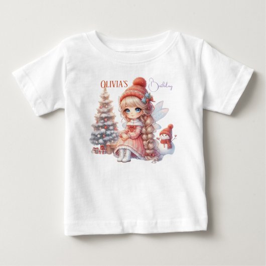 T-shirt Pour Bébé Fée pour la première fête d'anniversaire d'une fil (Devant)