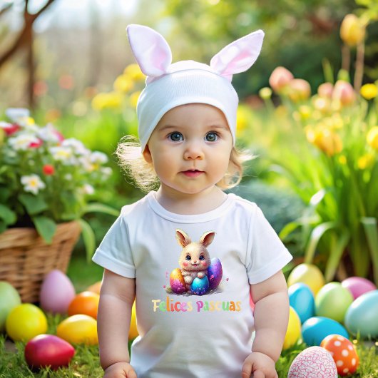 T-shirt Pour Bébé Felices Pascuas te desea la bebe