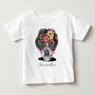 T-shirt Pour Bébé Femme africaine élégante aux fleurs