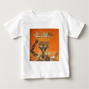 T-shirt Pour Bébé Femme africaine portant panier d'art