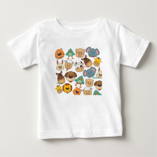 T-shirt Pour Bébé Ferme d'animaux adorables blanc  (Devant)