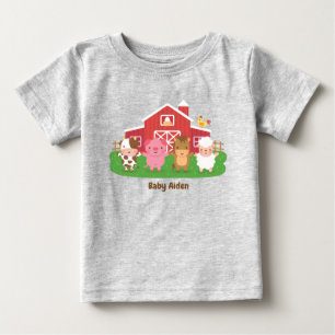 T-shirt Pour Bébé Ferme de grange mignonne Animaux Bébé
