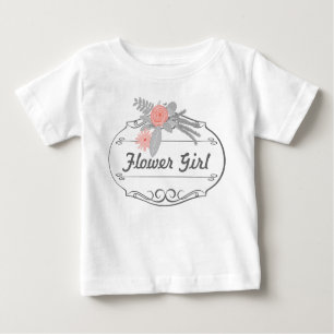 T-shirt Pour Bébé Ferns Rose Acorns Fleur Fête de Mariage Fille