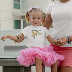 T-shirt Pour Bébé Ferns Rose Acorns Fleur Fête de Mariage Fille