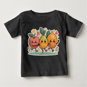 T-shirt Pour Bébé festa fruits joyeux coloré joyeux danser fruits