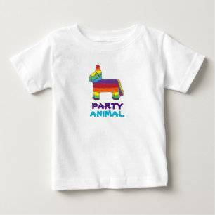 T-shirt Pour Bébé FÊTE ANIMALE Arc-en-ciel Piñata Anniversaire Fiest