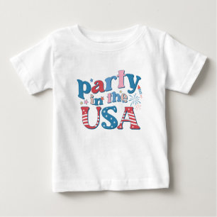 T-shirt Pour Bébé Fête Aux États-Unis Patriotique