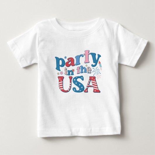 T-shirt Pour Bébé Fête Aux États-Unis Patriotique (Devant)