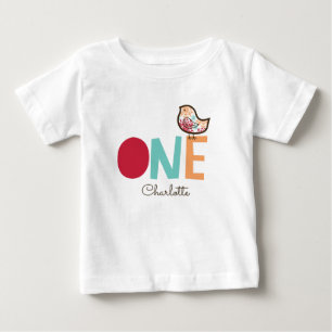 T-shirt Pour Bébé Fête d'anniversaire 1 an Fille Bonbon Sucré Damas
